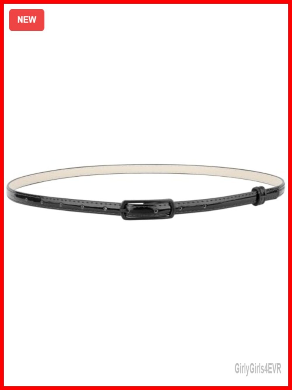 4 Pack Thin Faux Leather Belts Skinny Metal Buckle for Dresses Pants Jeans